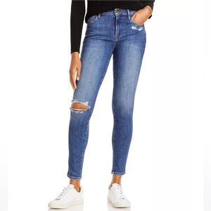 FRAME Le Garcon distressed denim skinny jeans